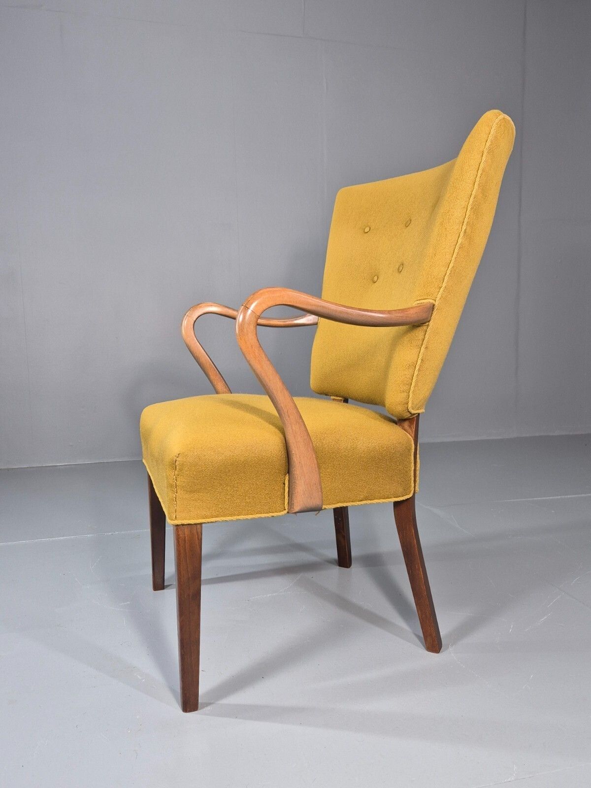 Vintage Mid Century Danish Lounge Chair High Back 1950s Retro photo furniture