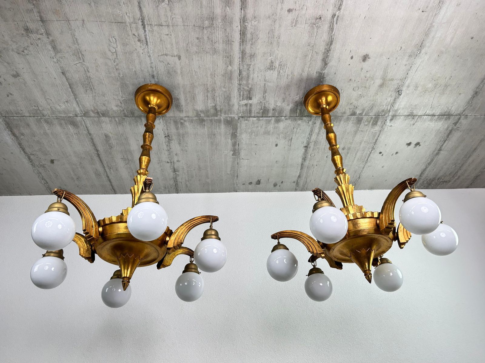 Large Art Deco Chandeliers In Style Of Dagobert Peche photo furniture