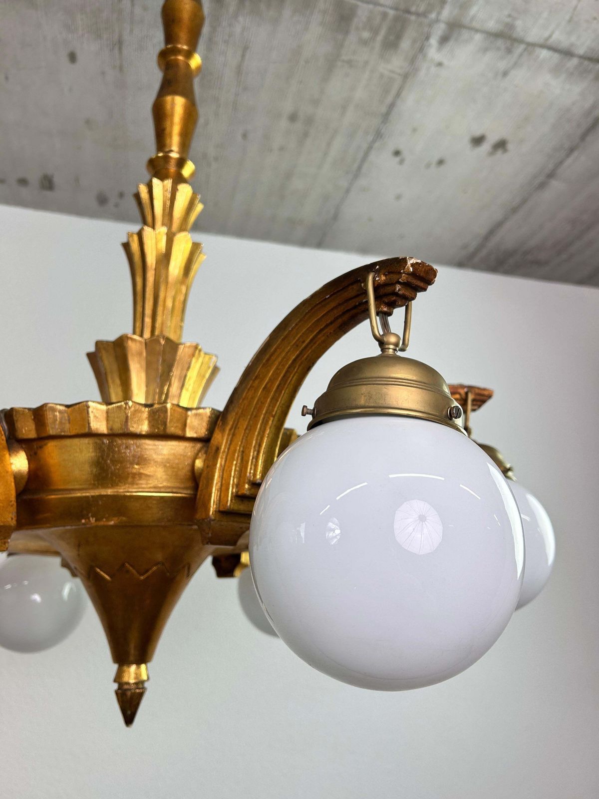 photo for sale Large Art Deco Chandeliers In Style Of Dagobert Peche