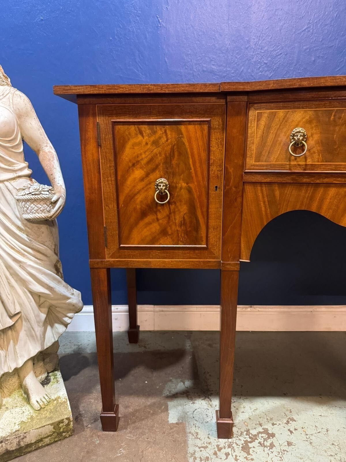 Antique Mahogany Regency Style Serpentine Sideboard Dressing Table Furniture photo Furniture