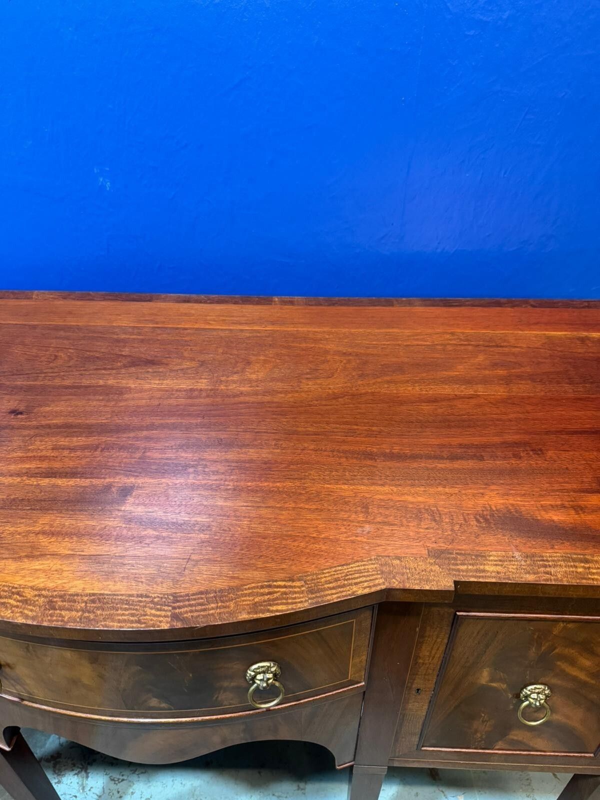 photo for sale Antique Mahogany Regency Style Serpentine Sideboard Dressing Table Furniture