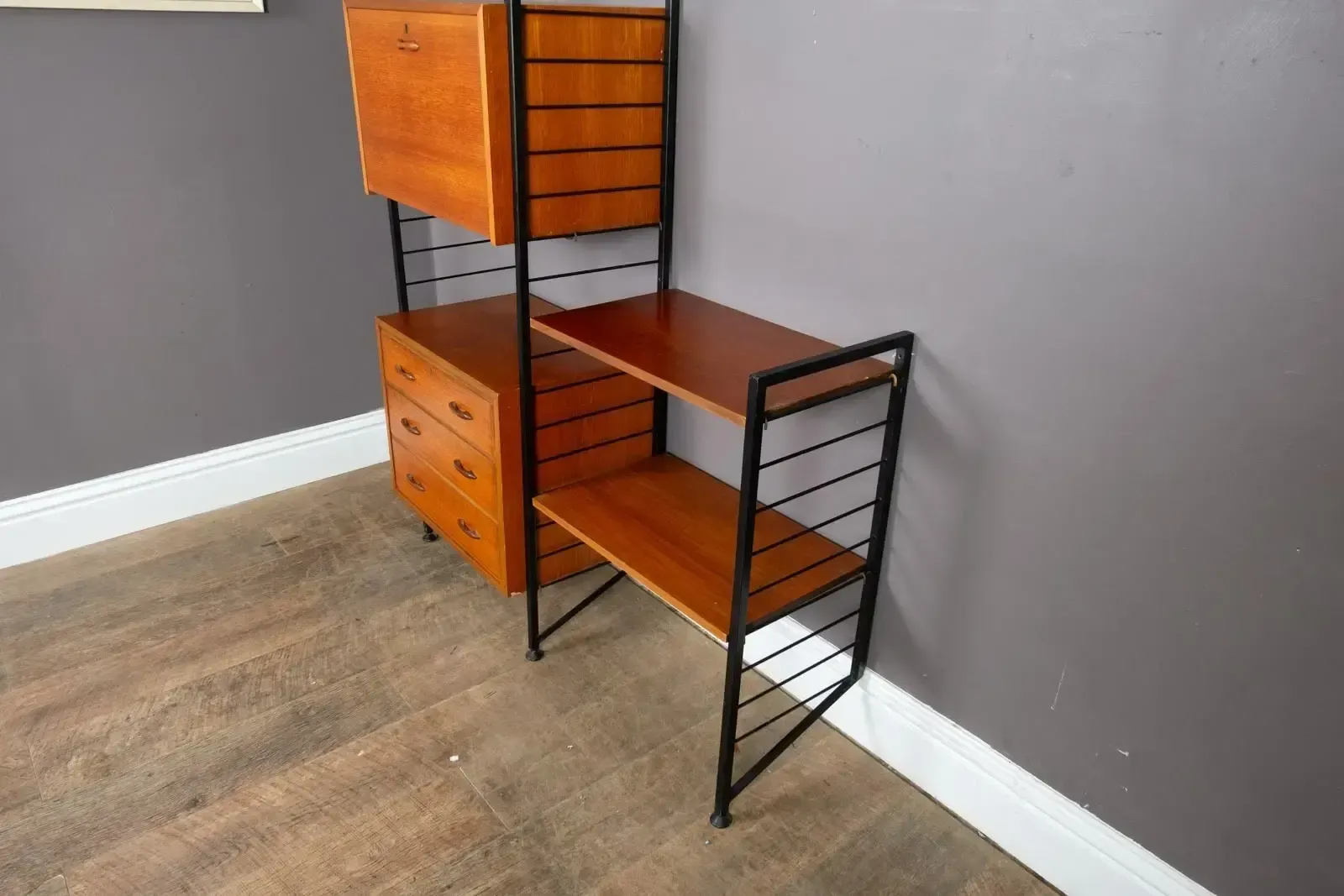 Vintage Retro 2 Bays Of Teak Staples Ladderax photo for sale