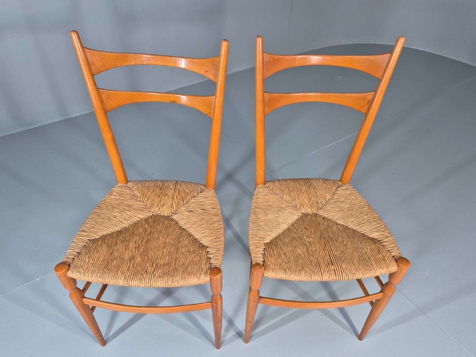 2 1950s Italian Wanut Dining Chairs Chiavari Mid Century Modern Mdin photo Furniture
