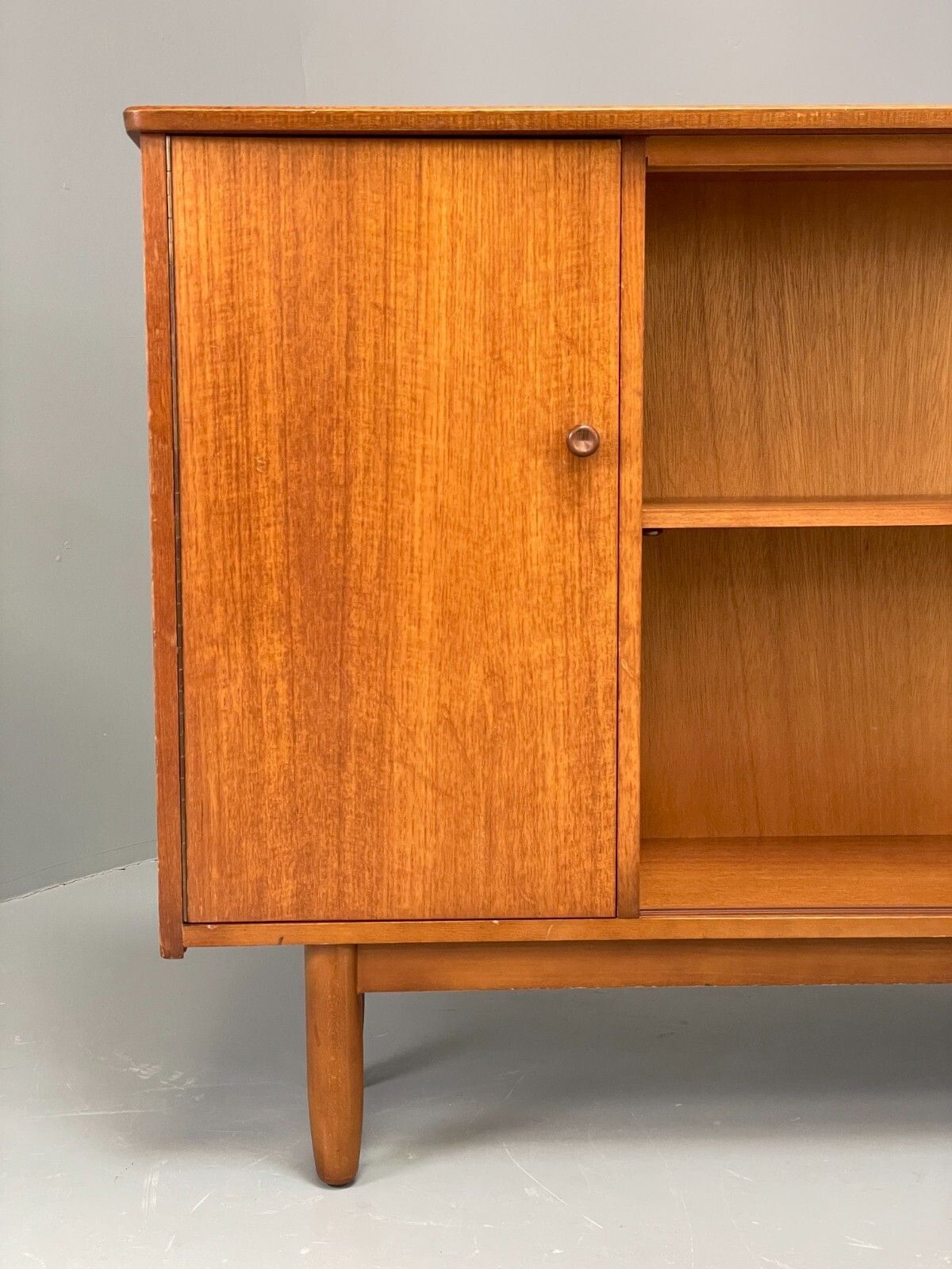 Vintage 1960s Glazed Bookcase Cabinet Teak Shelving Cupboard Eb11808 Mwoo photo vinterior