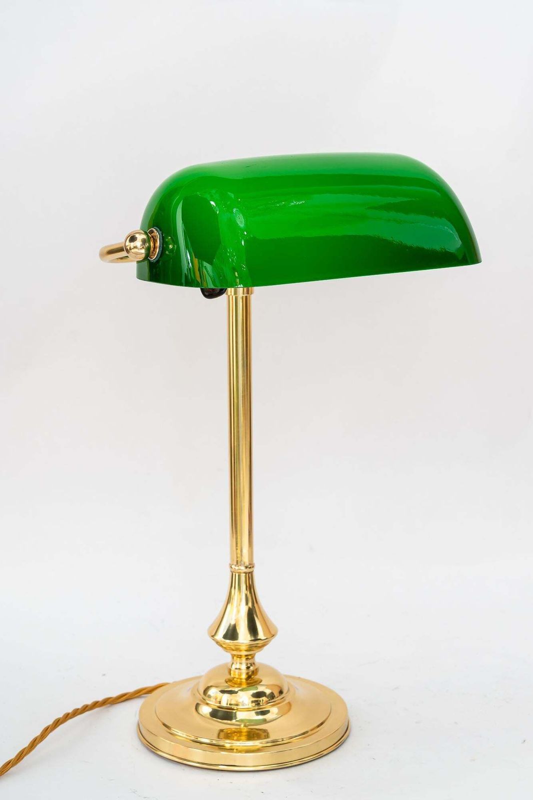 Banker Table Lamp With Glass Shade Vienna Around 1920s photo furniture