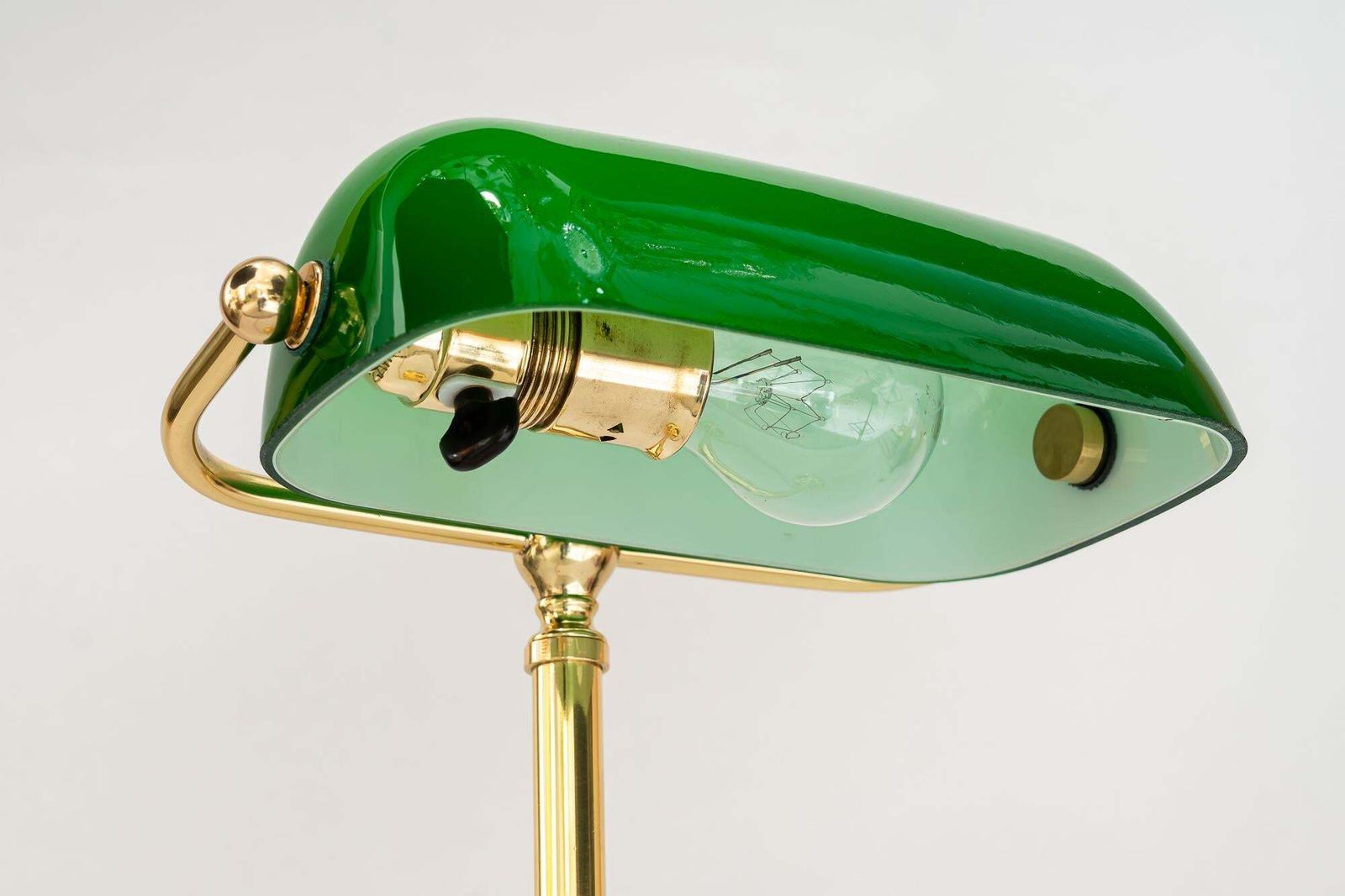 Banker Table Lamp With Glass Shade Vienna Around 1920s photo 515.0
