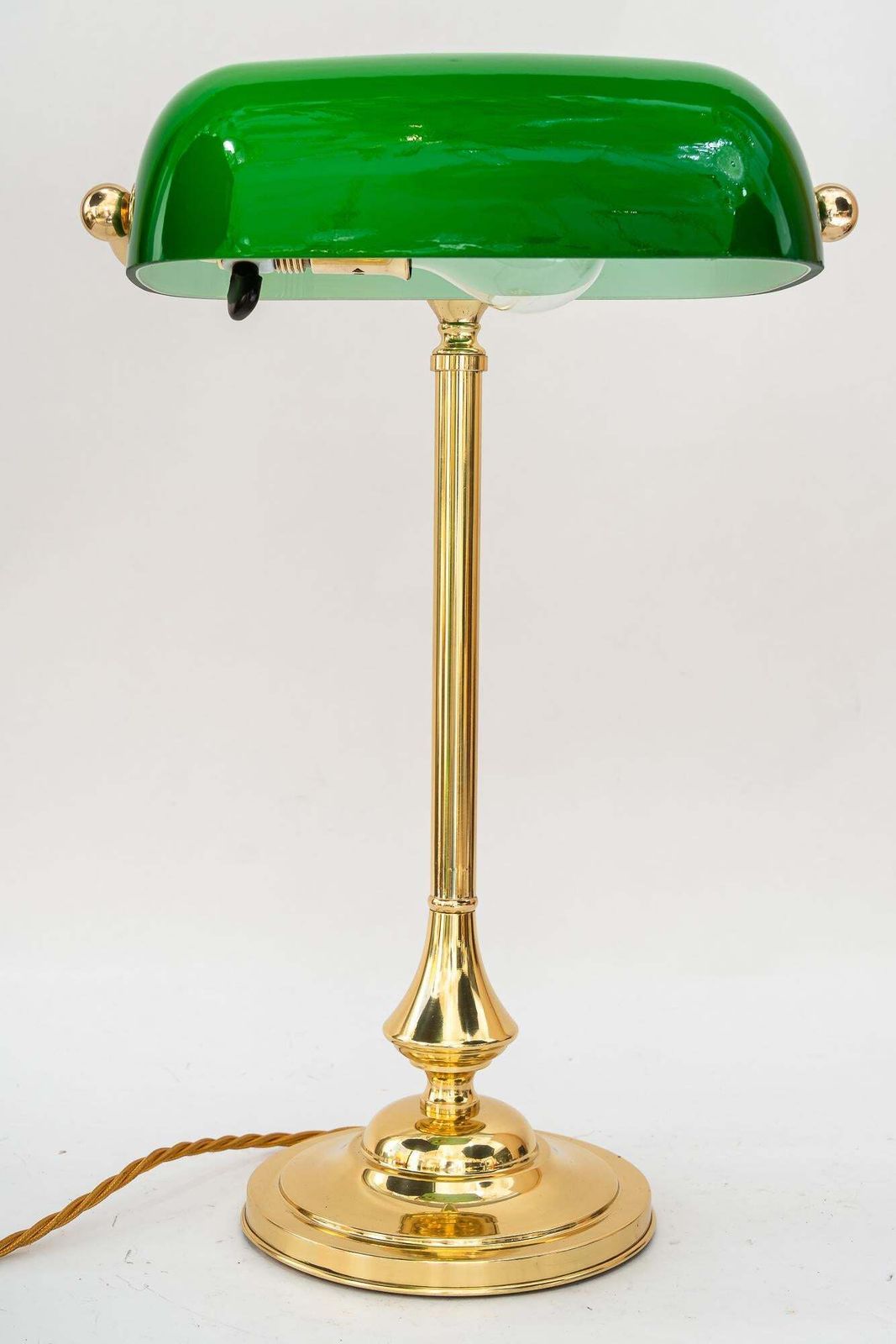 Banker Table Lamp With Glass Shade Vienna Around 1920s photo vintage