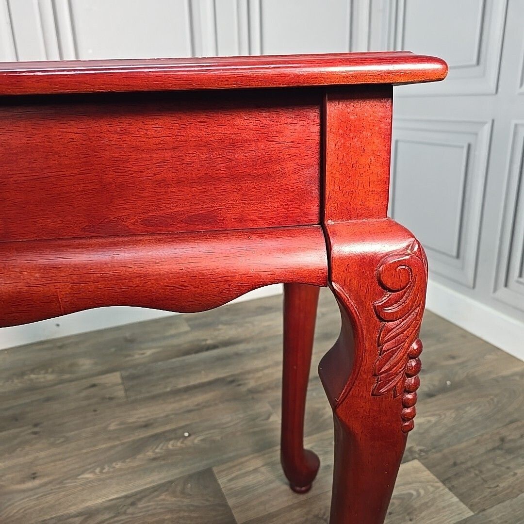 photo vintage Antique Console Table Queen Anne Style Mahogany With Drawer – Hall Side Entrance