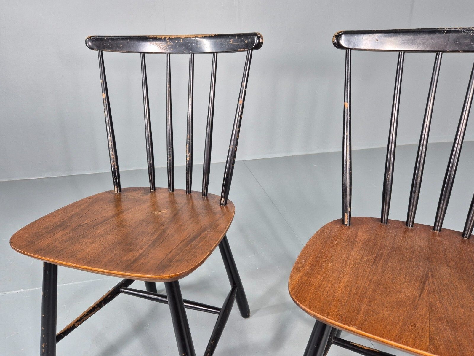 2 Vintage Midcentury Teak Dining Chairs Fannet By Ilmari Tapiovaara Mdin photo vinterior