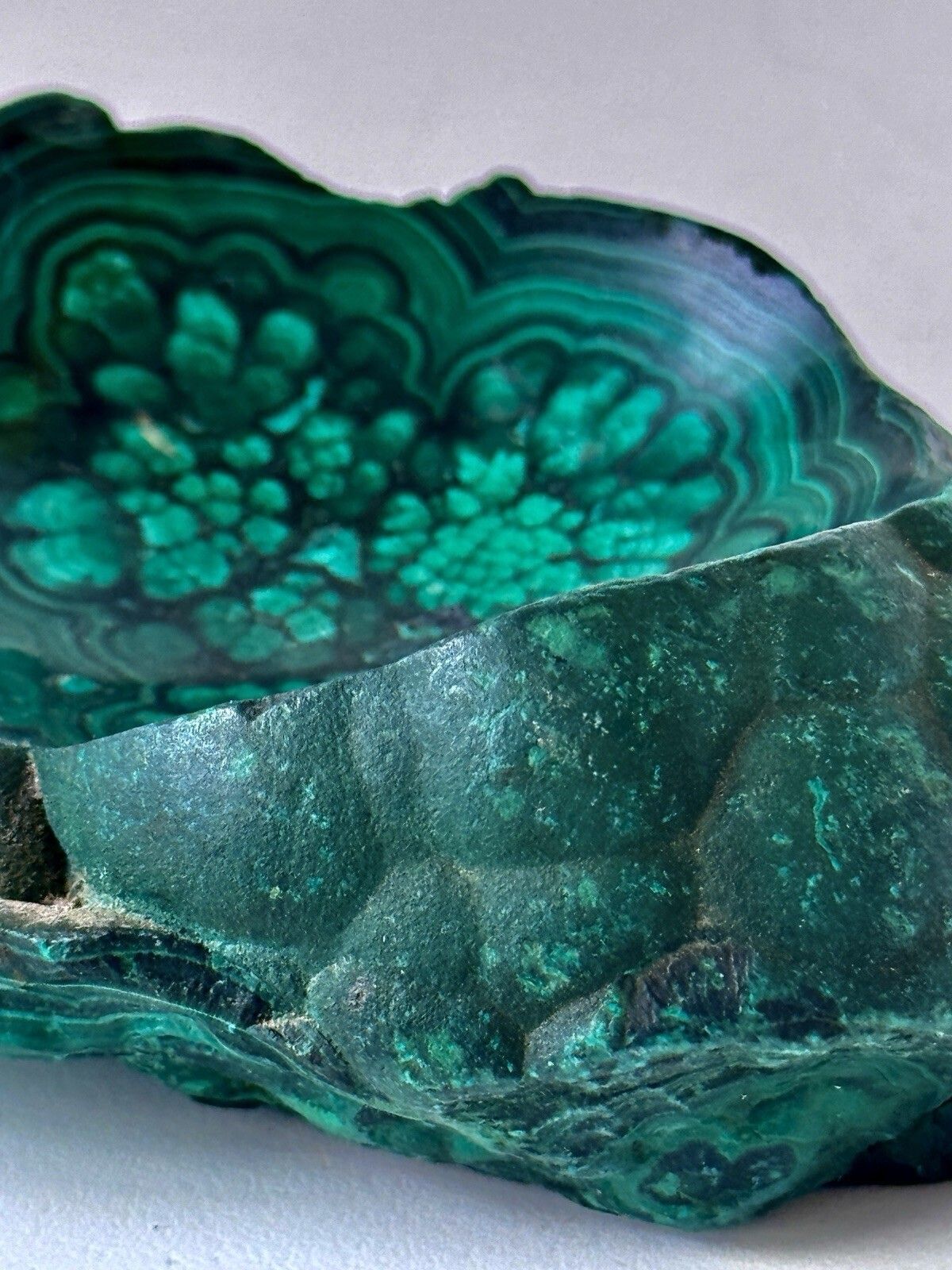 1950’s Polished Malachite Specimen Partially Polished Bowl photo buy