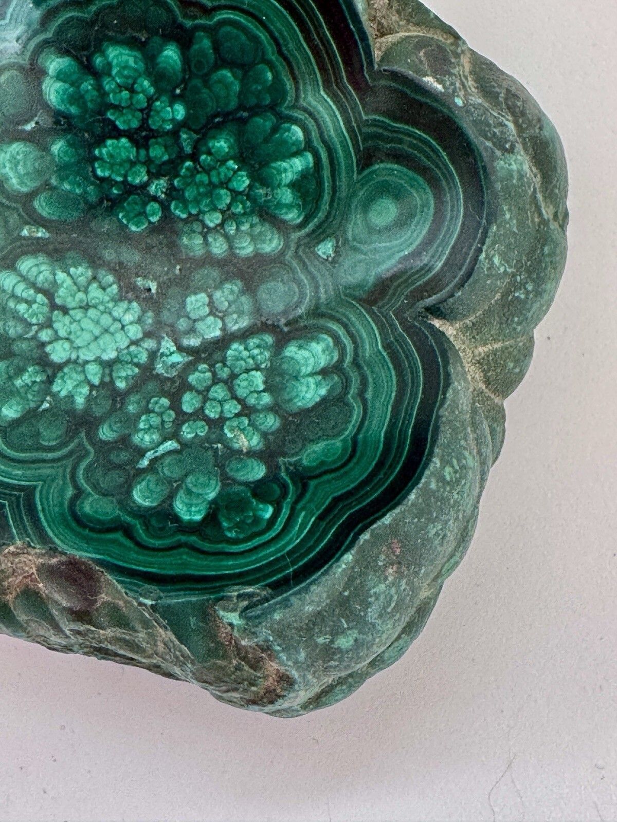 120.0 1950’s Polished Malachite Specimen Partially Polished Bowl photo