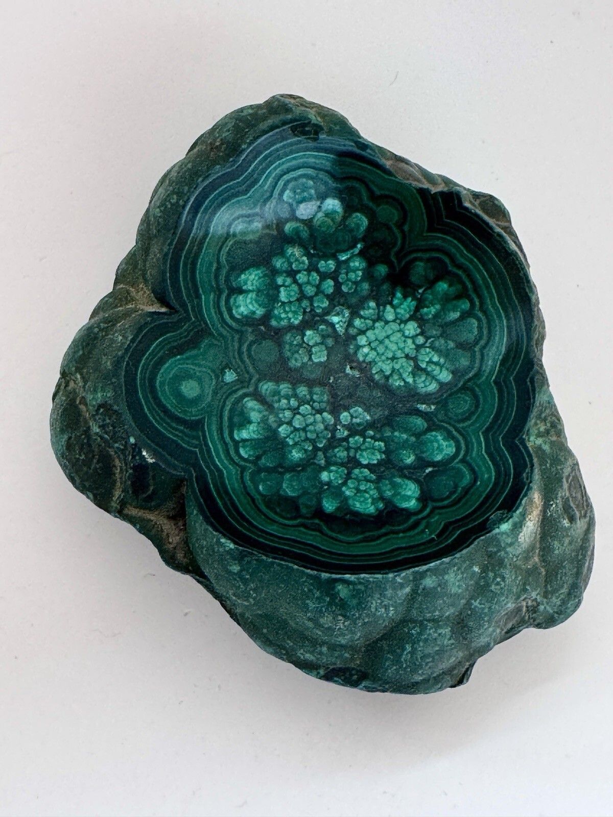 photo vinterior 1950’s Polished Malachite Specimen Partially Polished Bowl