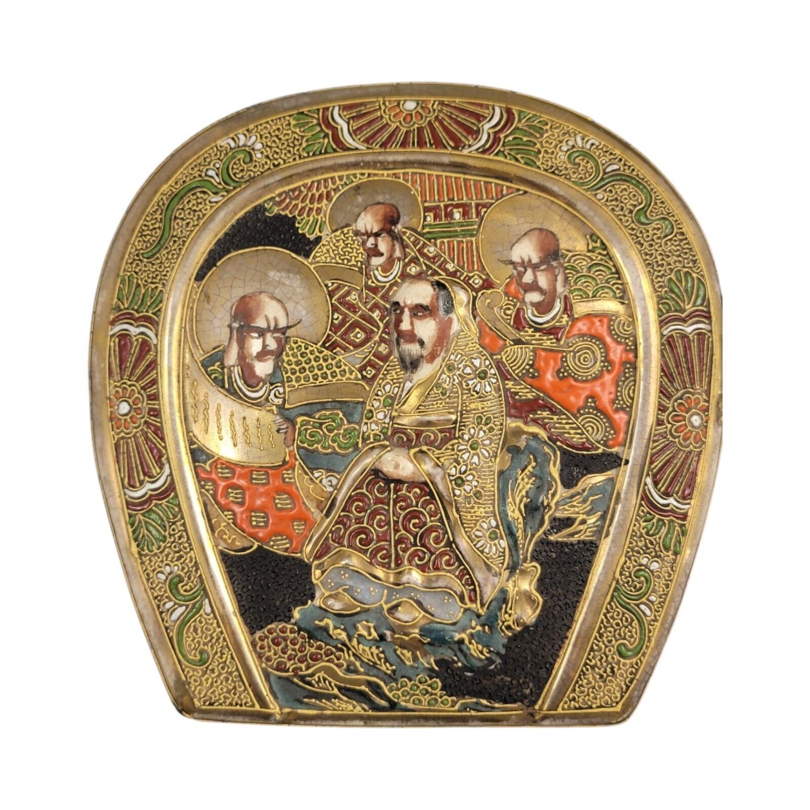photo furniture Antique Porcelain Japanese Meiji Satsuma Box By Toshōzan Signed 16 Cm