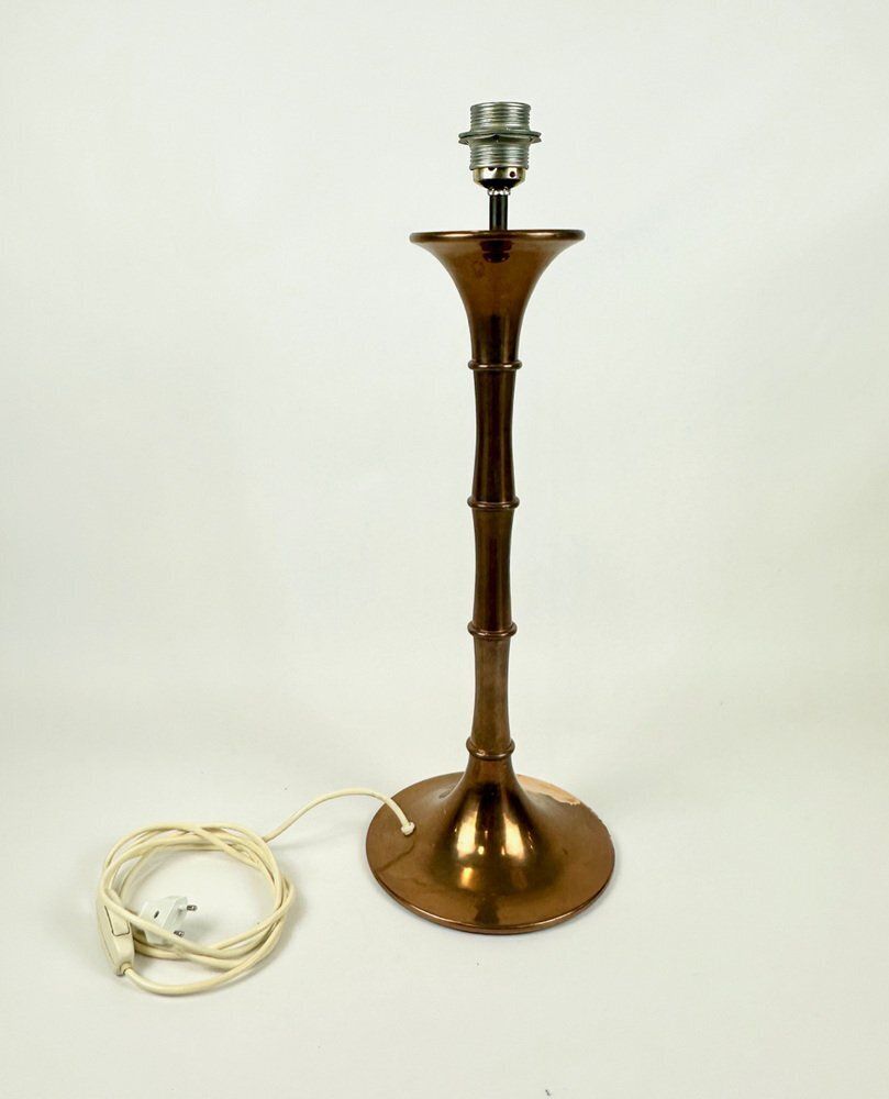 Mid Century Modern Bamboo Table Lamp In Bronze By Ingo Maurer For Design M, 1970s photo Lighting