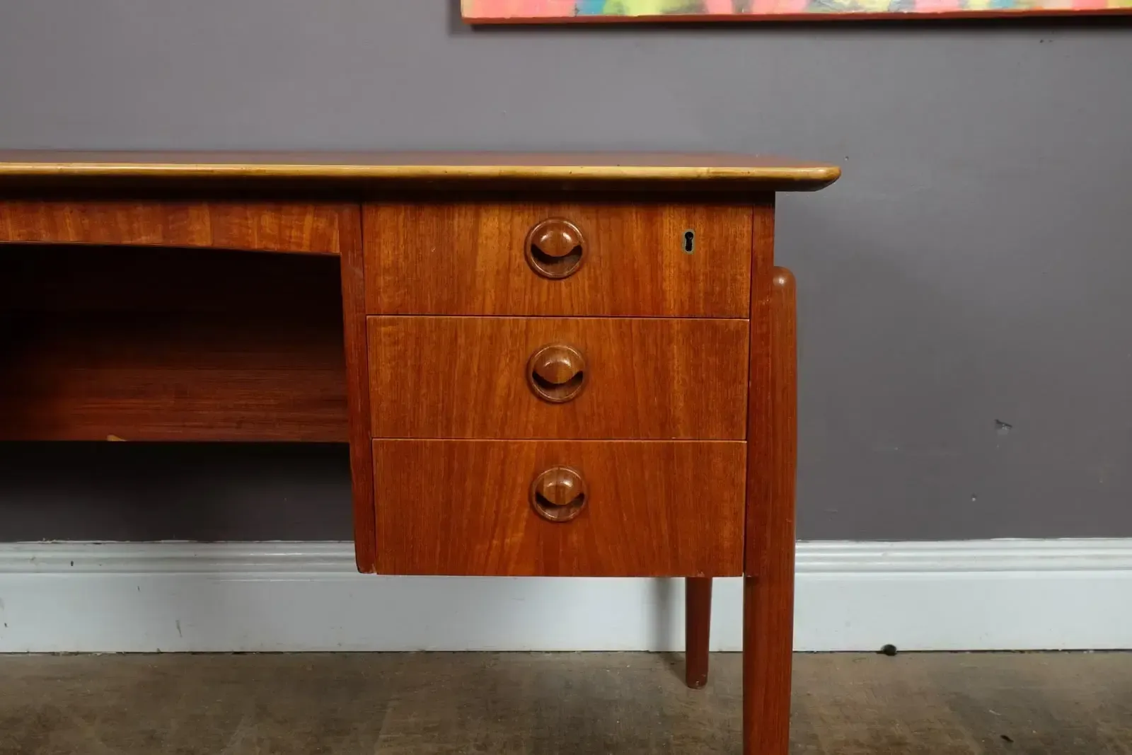 Vintage Danish Mid Century Teak Desk By P.A. Nielsen And Co photo 600.0