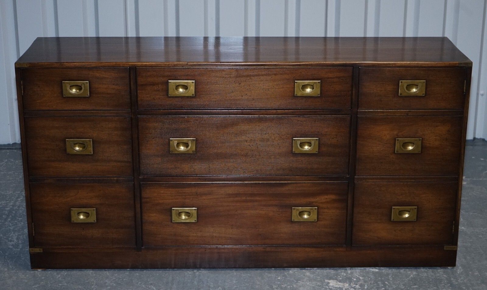 1950's British Bevan Funnell Military Campaign Sideboard Brass Fittings photo for sale