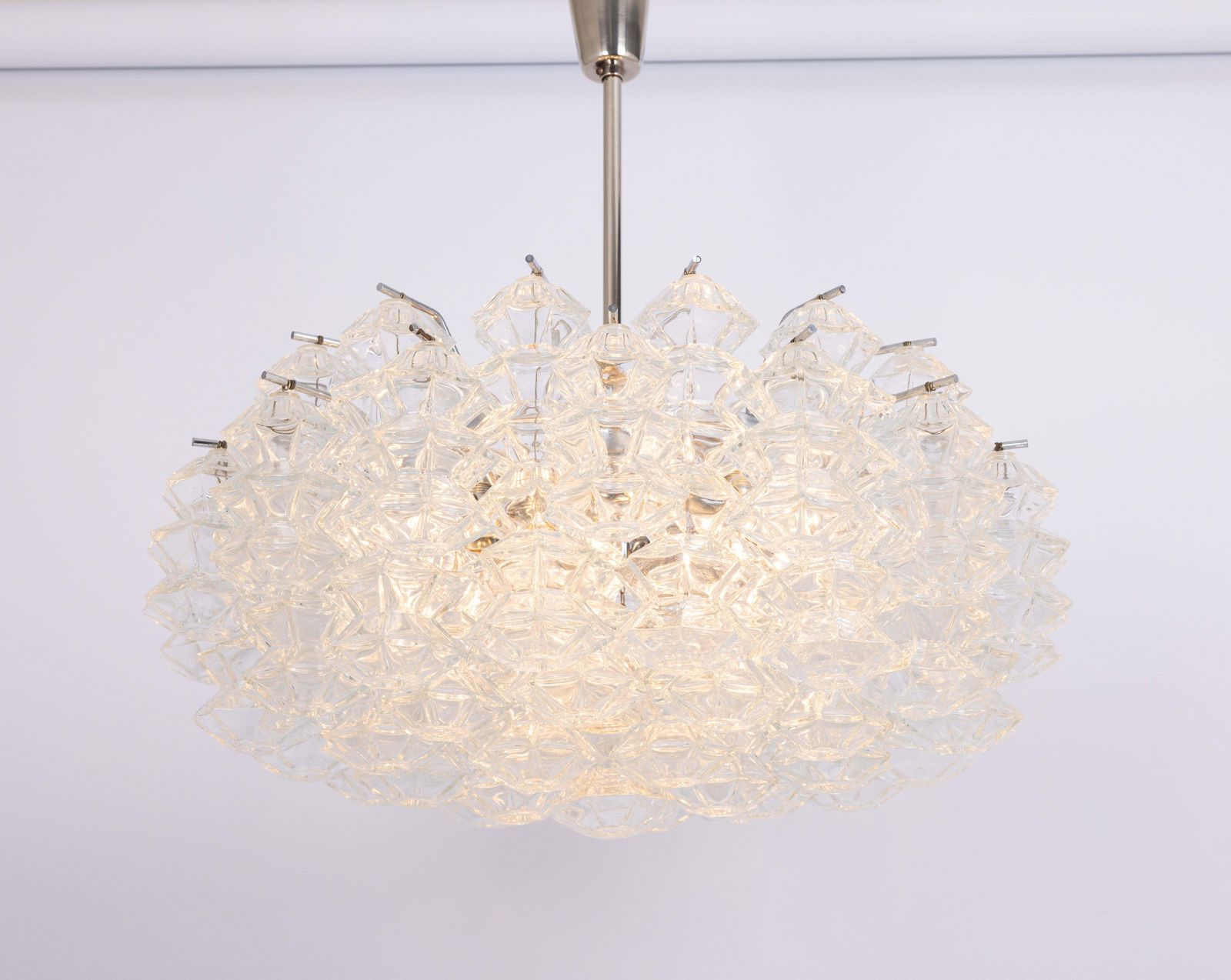 Large Rare Pagoda Glass Chandelier By Kalmar, Austria, 1960s photo buy