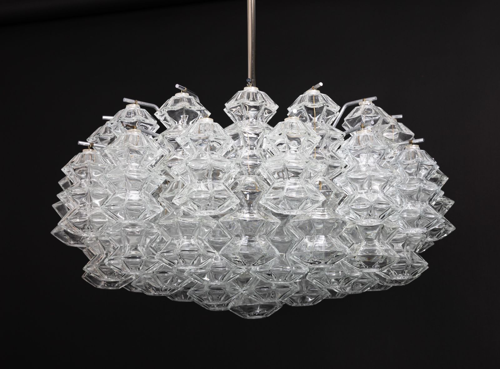 2488.0 Large Rare Pagoda Glass Chandelier By Kalmar, Austria, 1960s photo