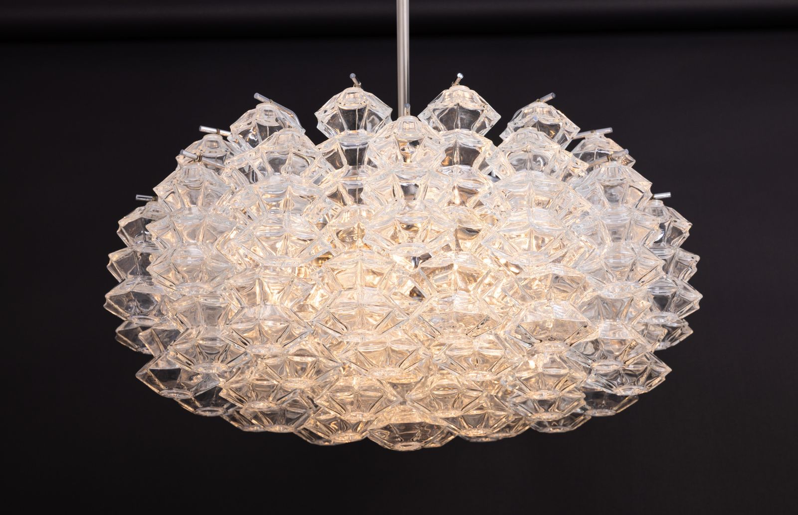 photo vintage Large Rare Pagoda Glass Chandelier By Kalmar, Austria, 1960s