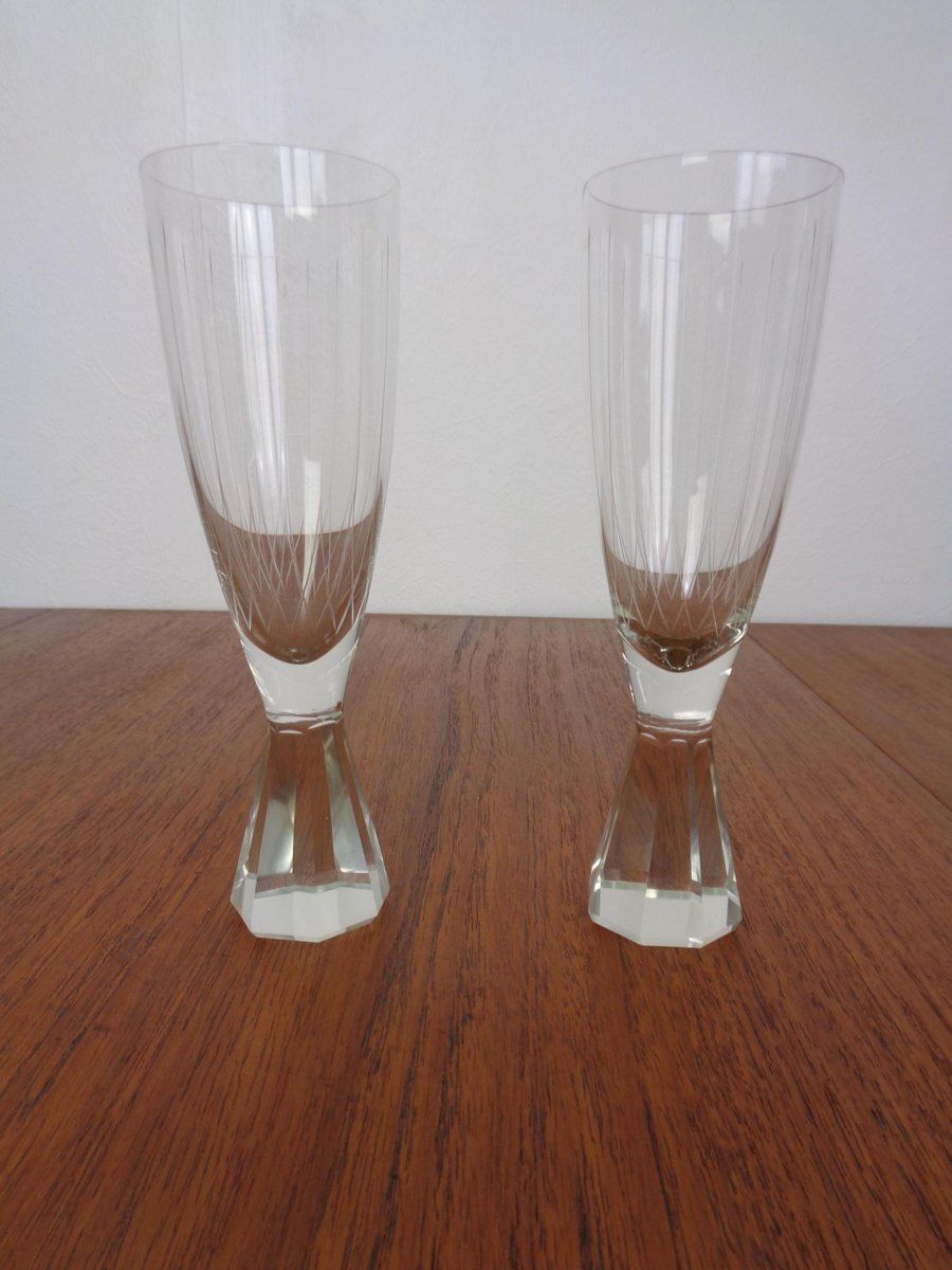 Champagne Glasses From Friedrich Glas, Germany, 1960s, Set Of 6 photo vintage