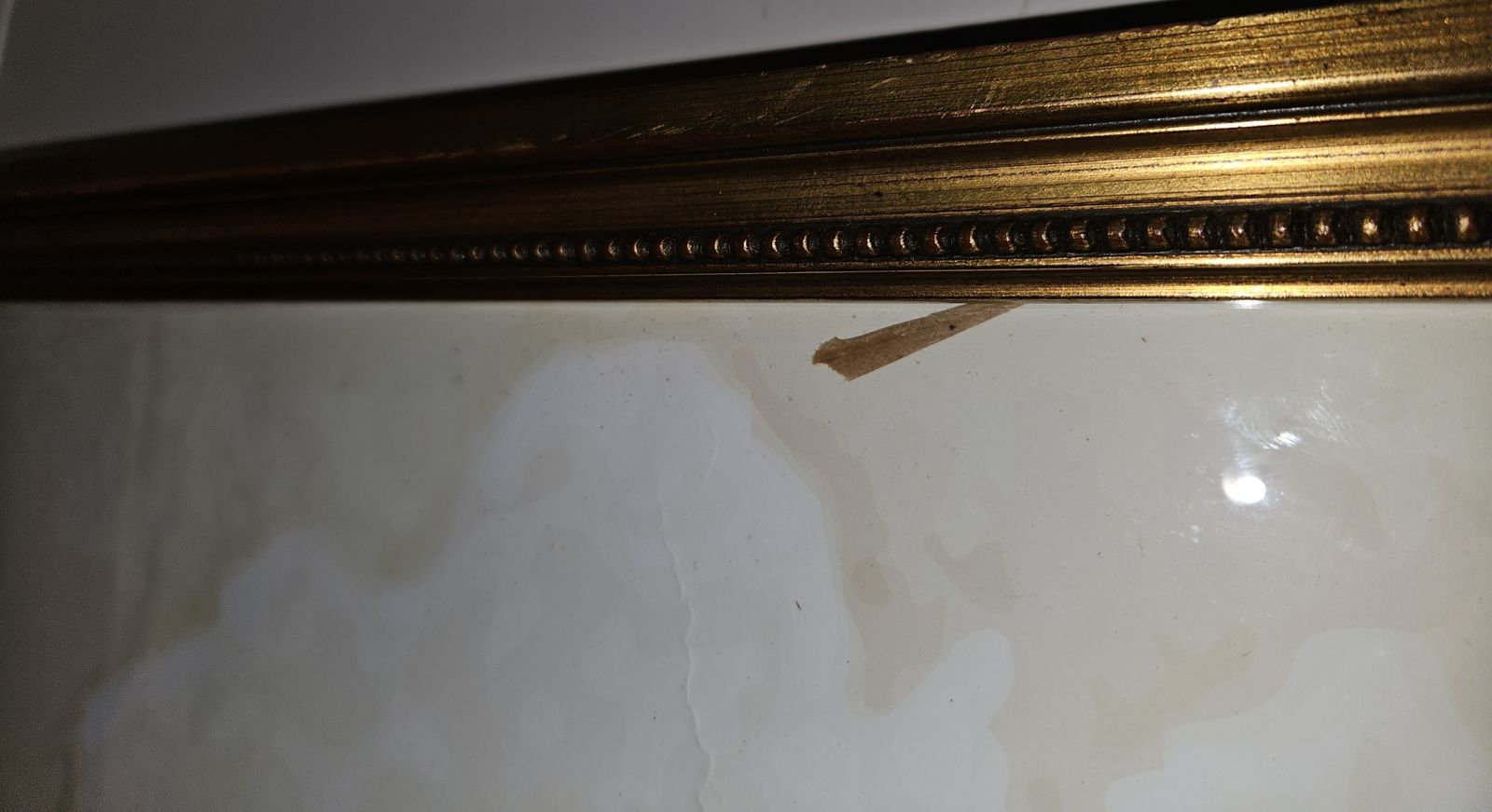 Ornate Gold Gild Framed Abstract Stylized Landscape Scene Contemporary Print. photo furniture