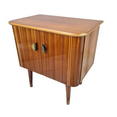 Mid Century Cabinet In Wood With Inlay, 1960s