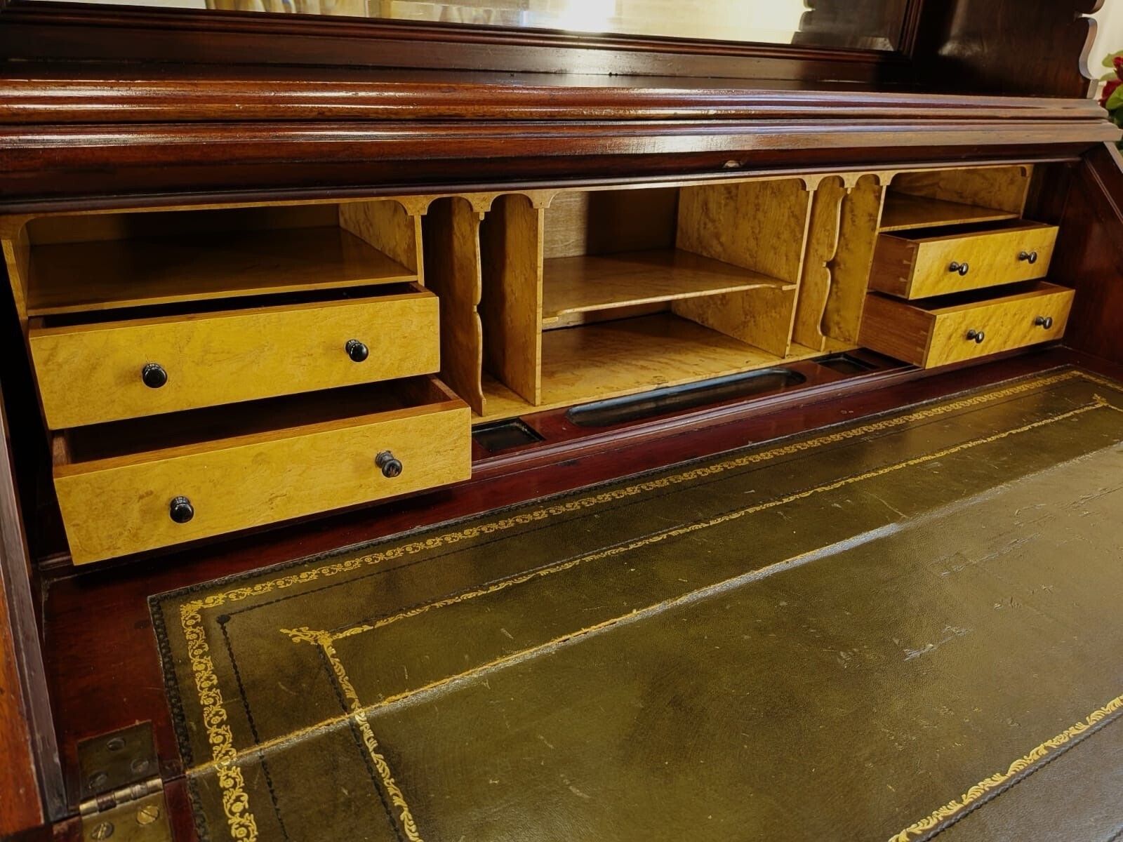 Victorian A Blain & Son Of Liverpool Mahogany Bookcase Bureau 1880 photo vinterior