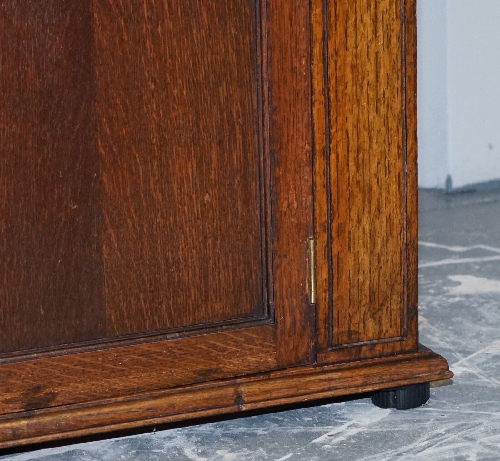 photo for sale Antique Circa 1920's English Oak Art Deco Carved Bookcase Cabinet