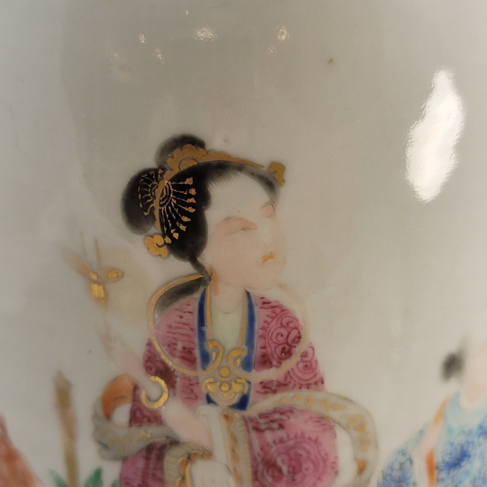950.0 Chinese Famille Rose Porcelain Vase With Magu And Shoulao, Jingdezhen, C. 1870 photo