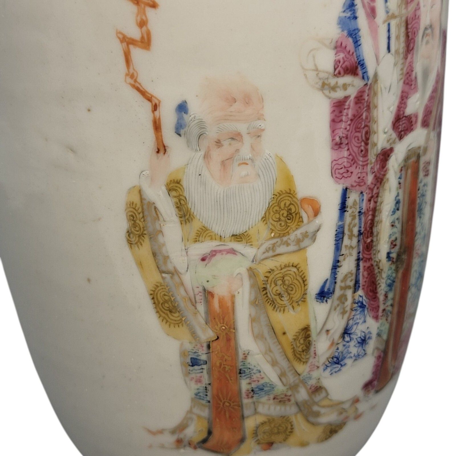 photo buy Chinese Famille Rose Porcelain Vase With Magu And Shoulao, Jingdezhen, C. 1870