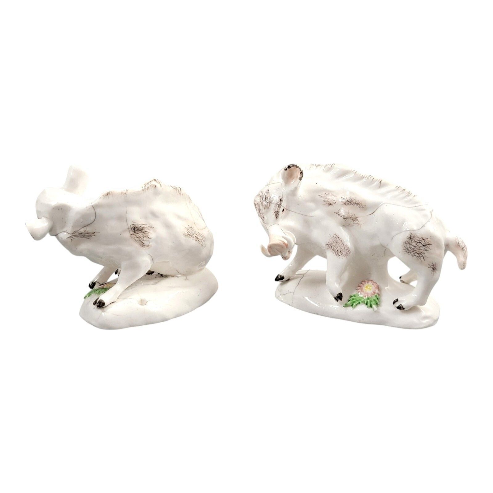 18th Century Derby Porcelain Manufactory Pair Of Wild Boars C.1755 Soft Paste photo buy