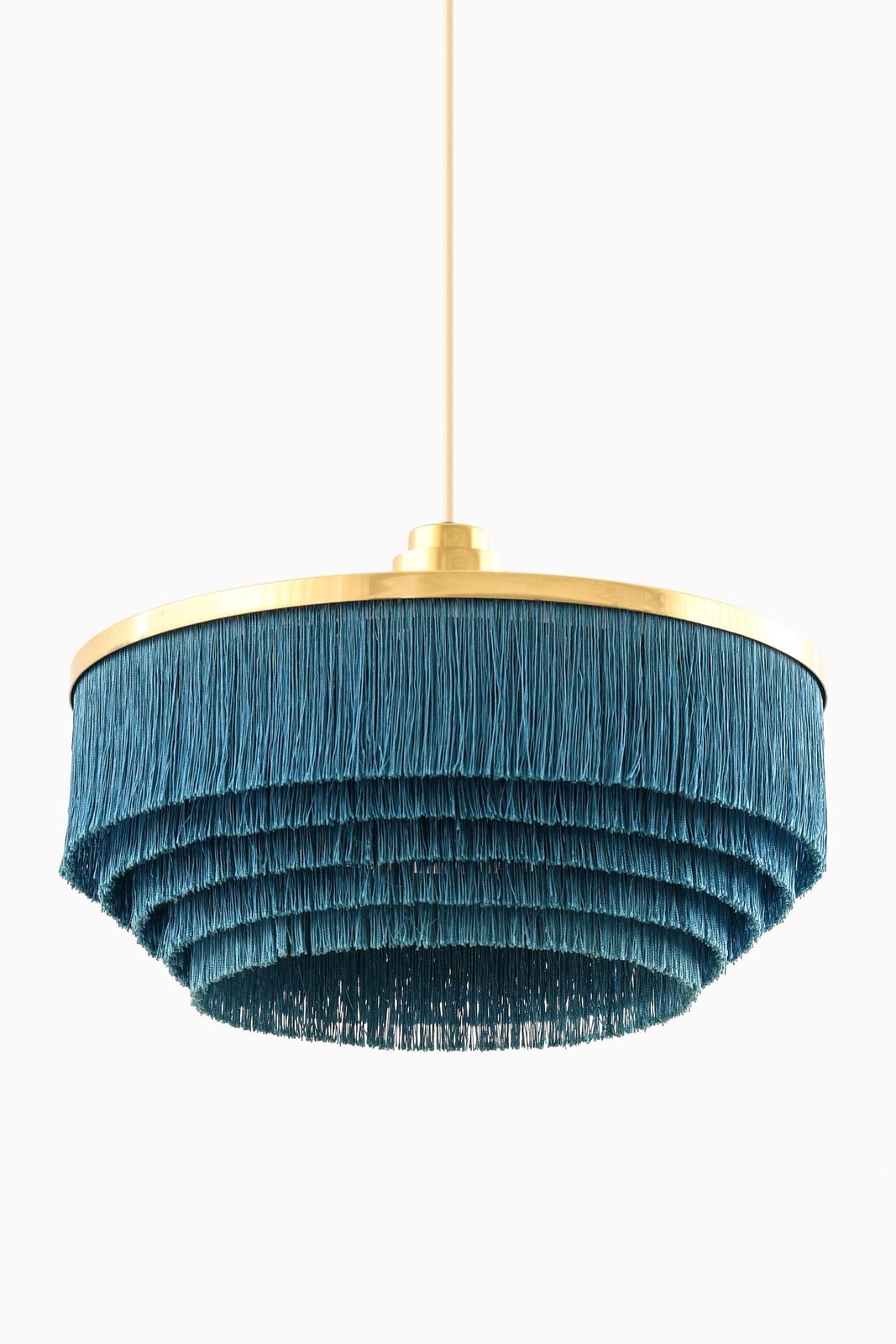 Ceiling Lamp In Brass And Silk By Hans Agne Jakobsson, 1960s photo furniture
