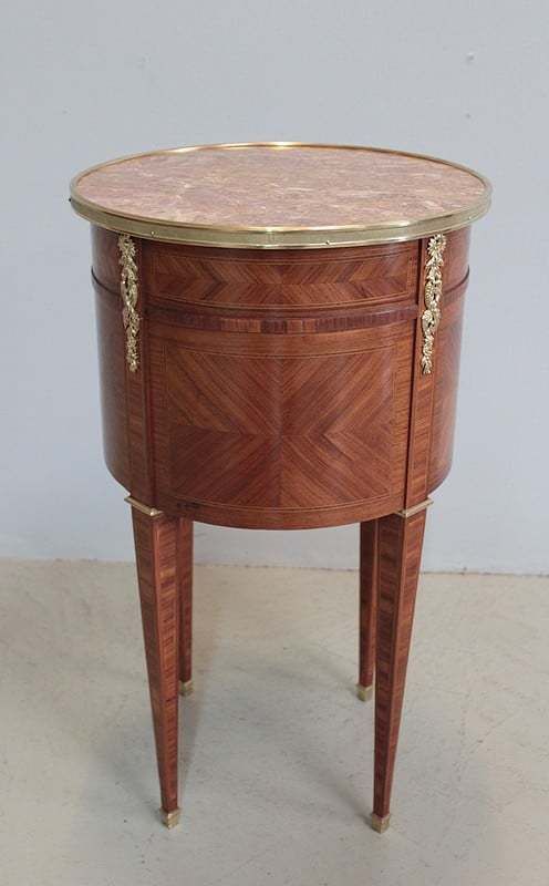 Furniture Bedside "Drum" Louis Xvi, 19th photo