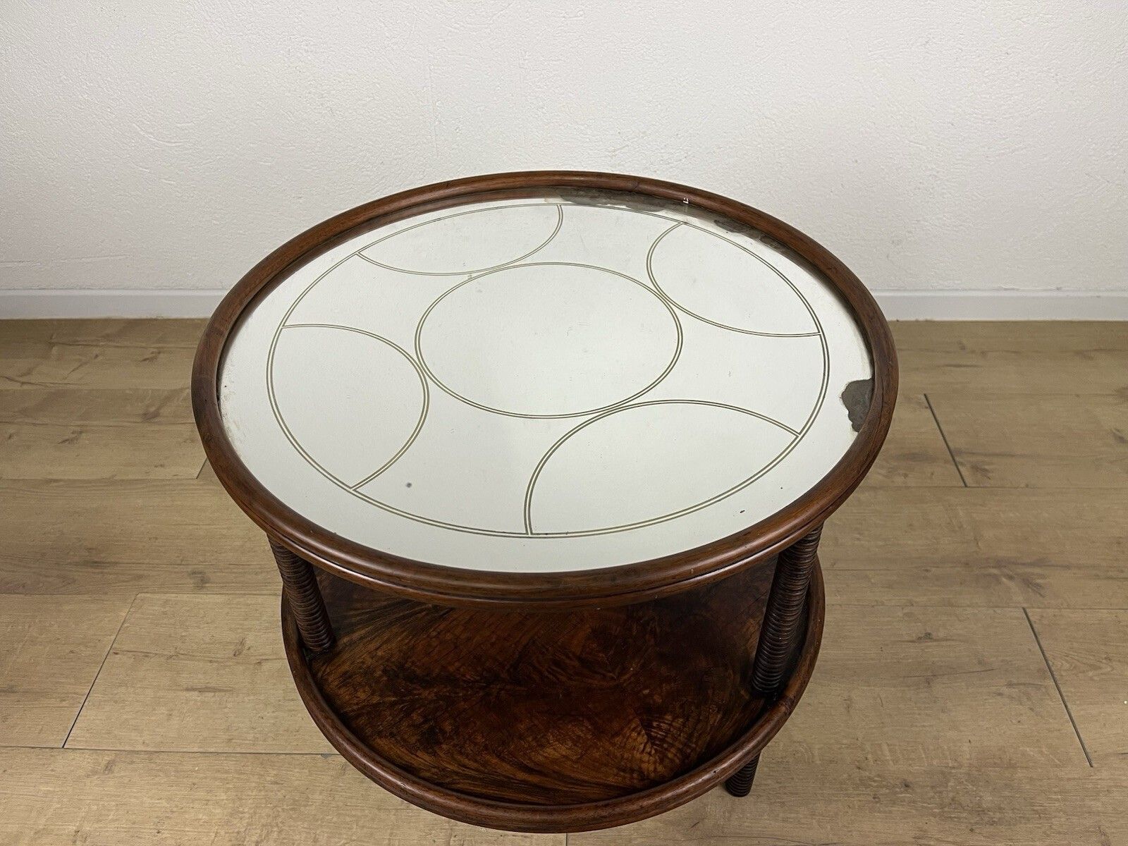 1950s Vintage Design Wood And Glass Coffee Table photo for sale