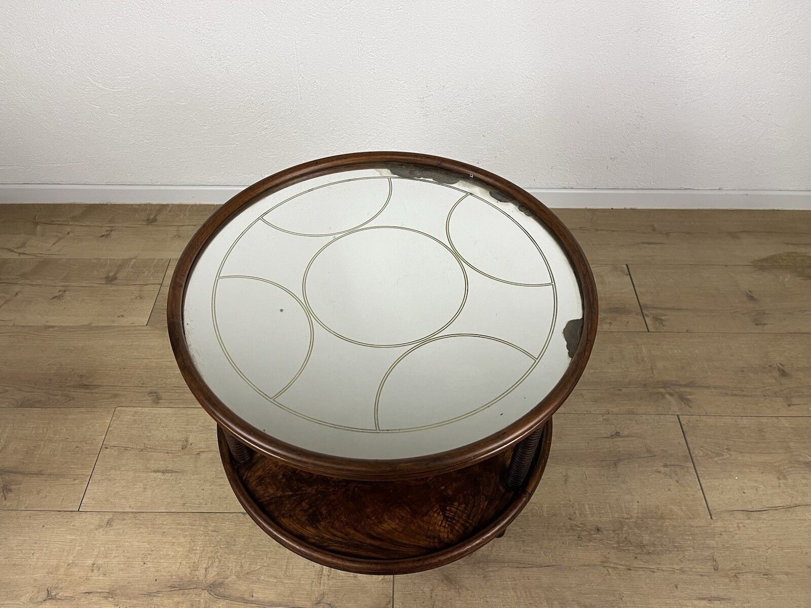 1950s Vintage Design Wood And Glass Coffee Table photo vintage