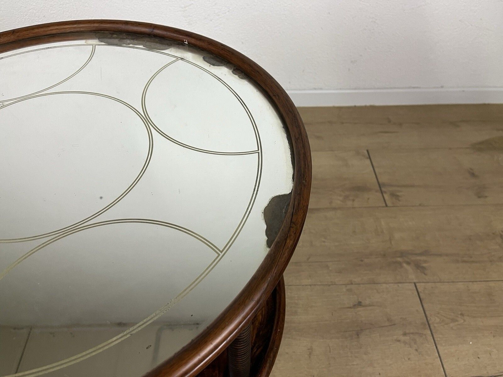 photo furniture 1950s Vintage Design Wood And Glass Coffee Table