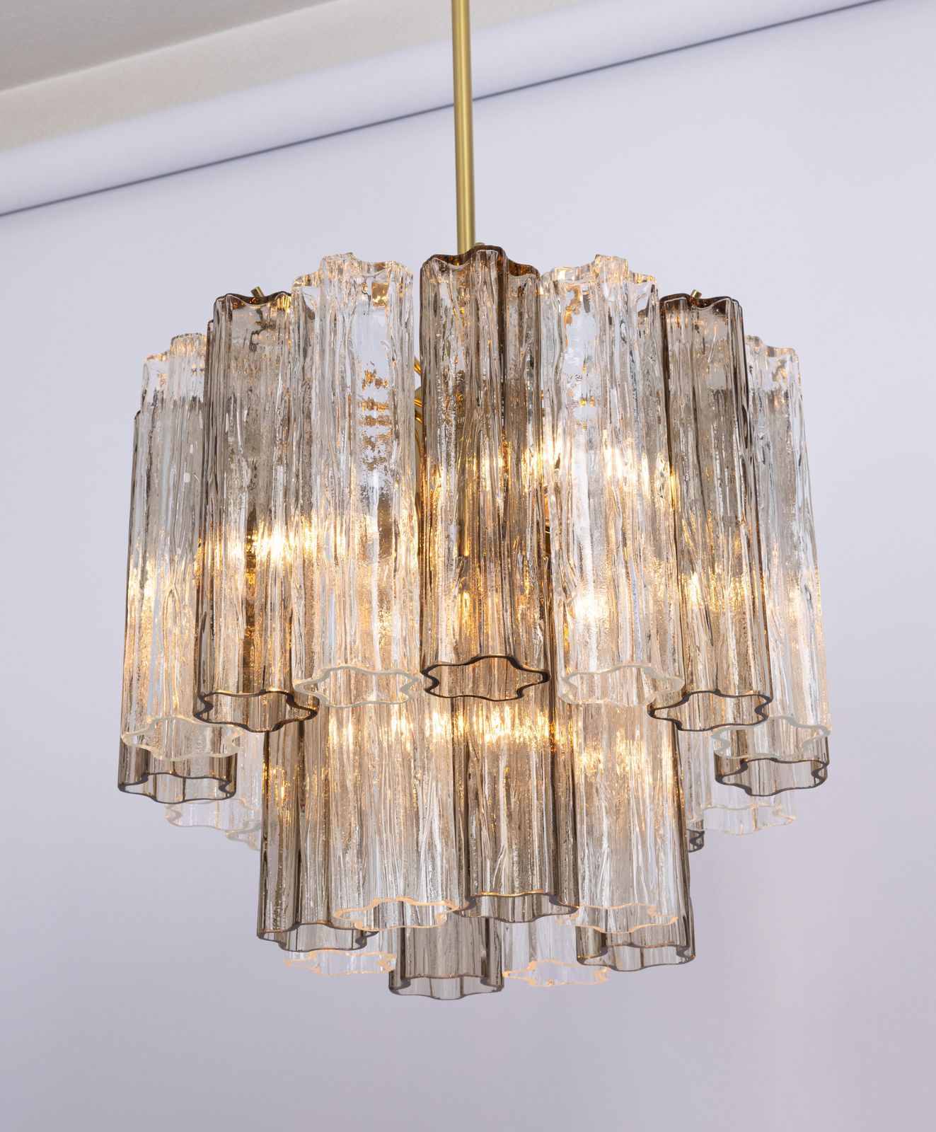 Large Tronchi Murano Glass Chandelier By Venini For Kalmar, Austria, 60s photo Lighting