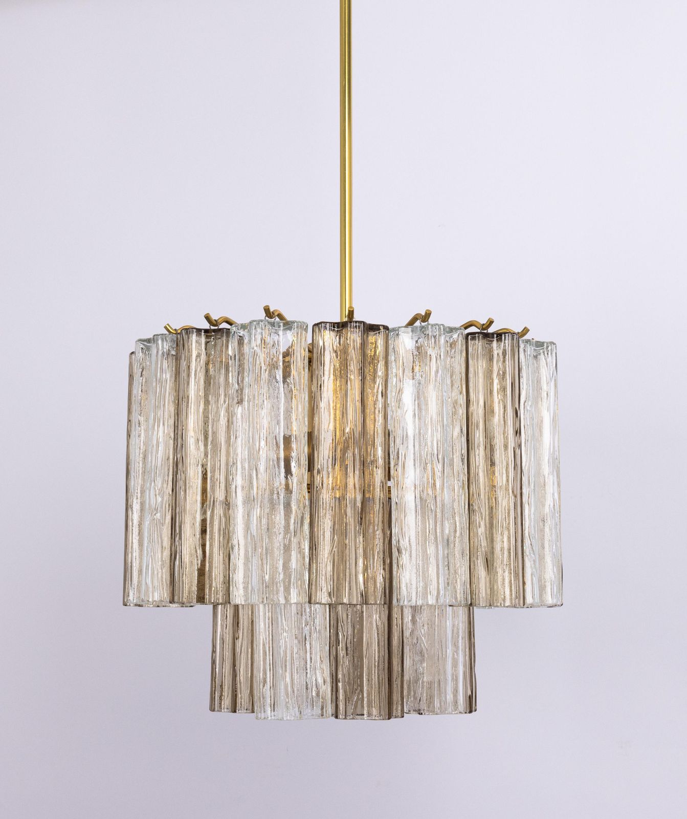 photo for sale Large Tronchi Murano Glass Chandelier By Venini For Kalmar, Austria, 60s