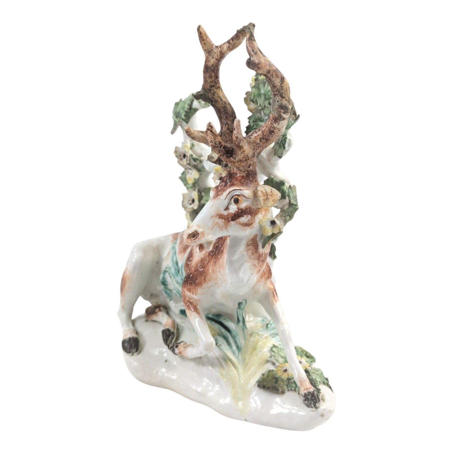 18th Century Derby Porcelain Figure Recumbent Stag With Bocage C.1755 1765 photo furniture