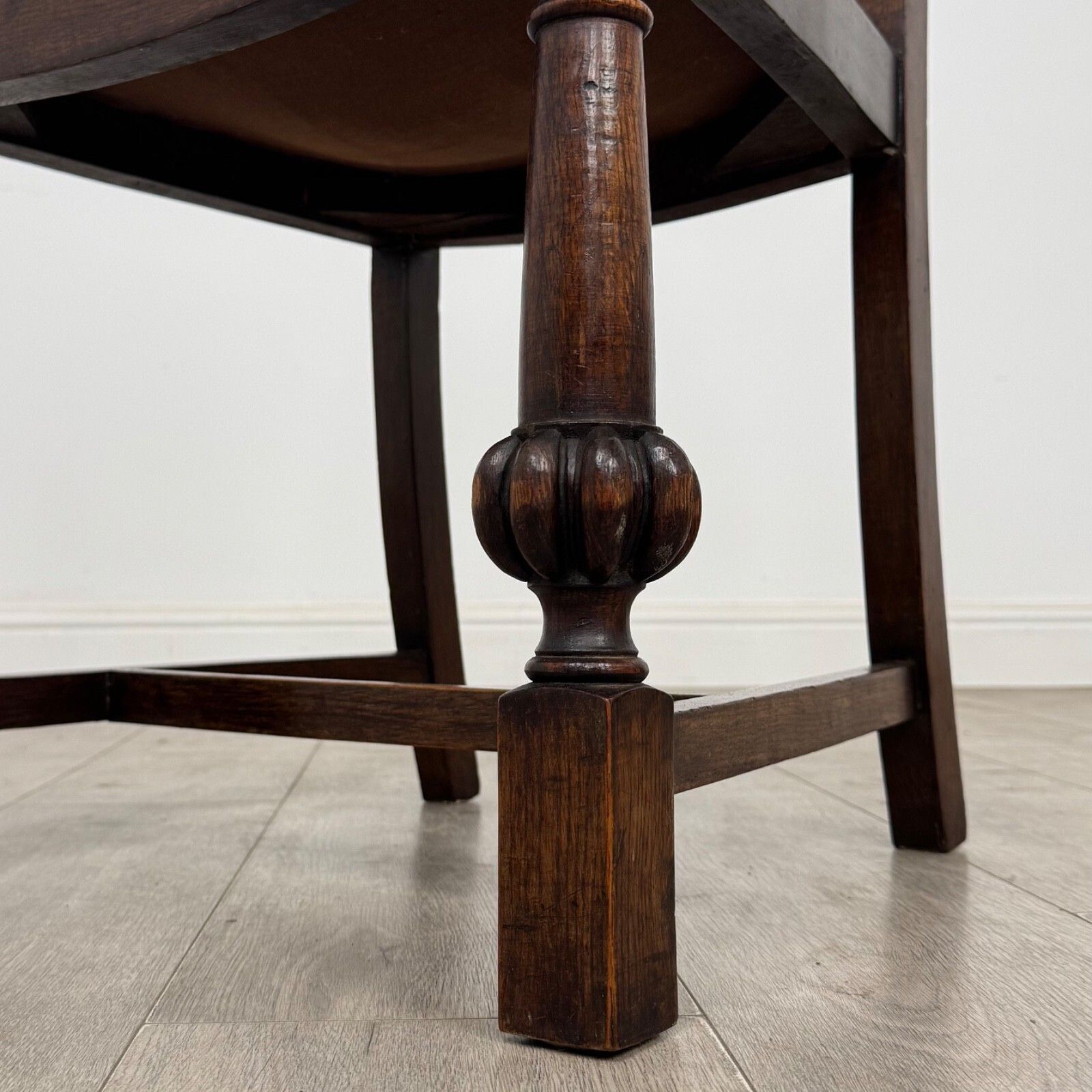 Antique 20th Century Set Of 4 Edwardian Oak Dining Chairs photo vinterior