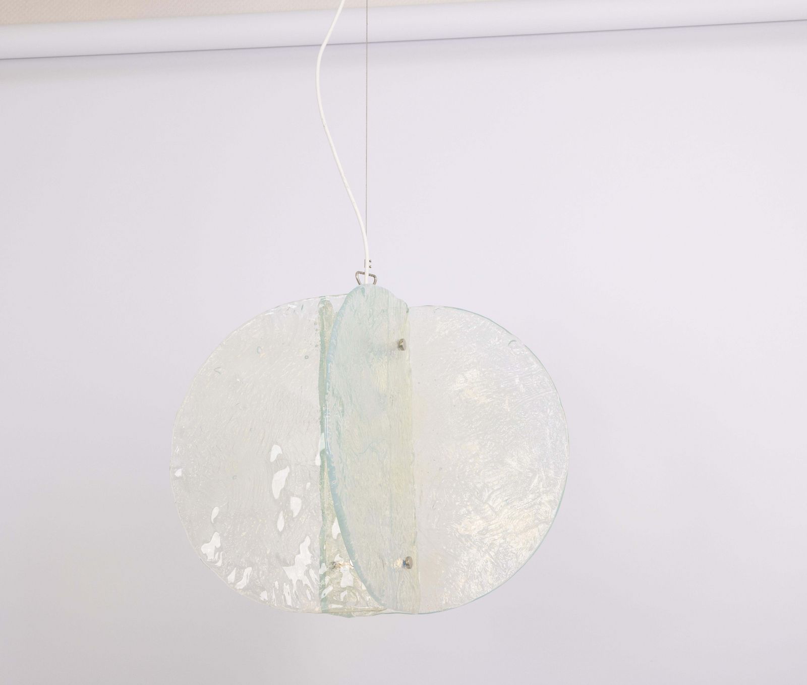 Stunning Clear Blue Murano Pendant Light Design Carlo Nason By Mazzega, 1970s photo for sale