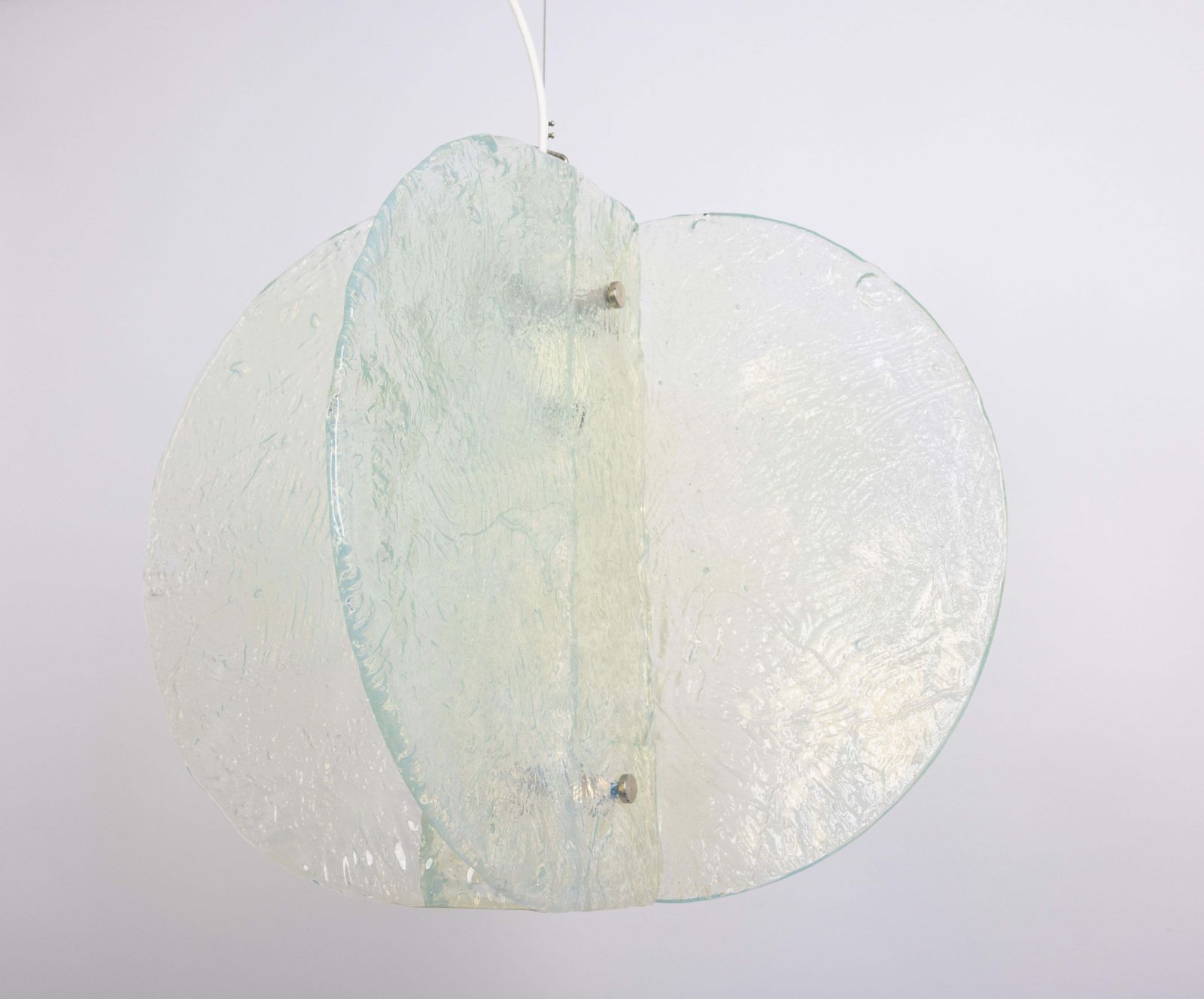 Stunning Clear Blue Murano Pendant Light Design Carlo Nason By Mazzega, 1970s photo buy