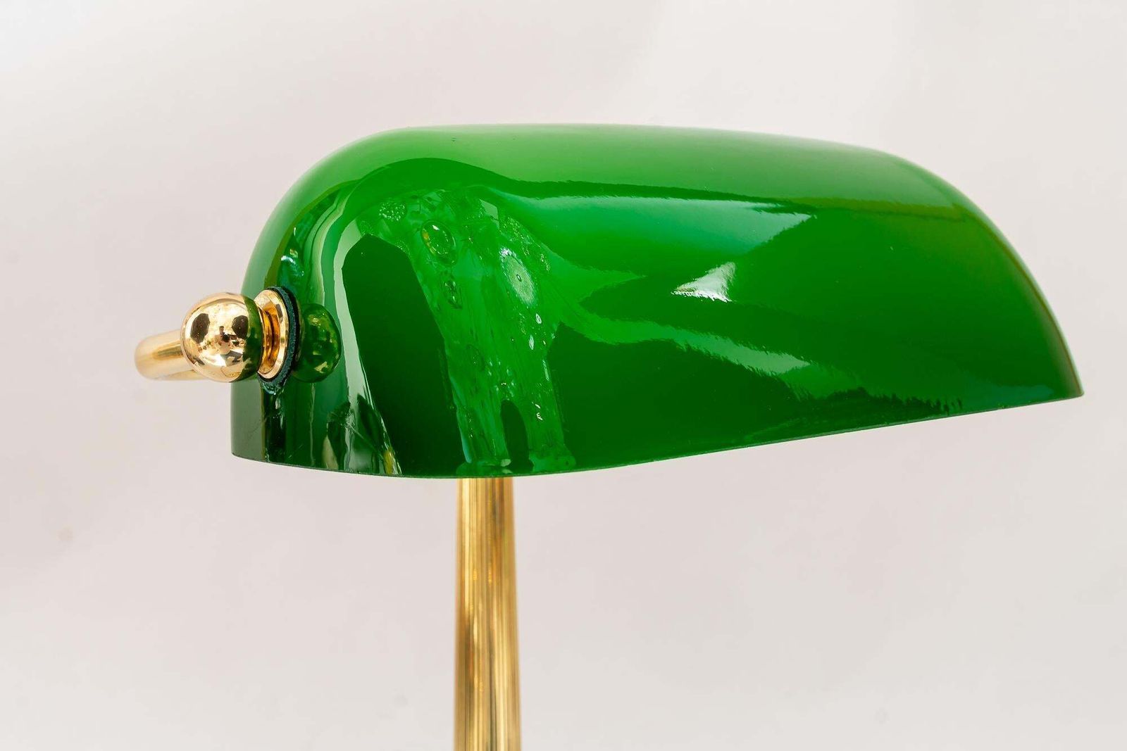 Art Deco Banker Lamp With Green Glass Shade Vienna Around 1920s photo vinterior