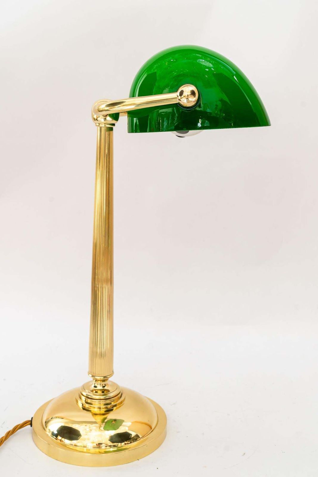 Art Deco Banker Lamp With Green Glass Shade Vienna Around 1920s photo buy