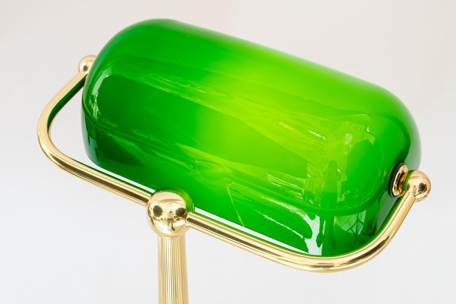 photo vinterior Art Deco Banker Lamp With Green Glass Shade Vienna Around 1920s