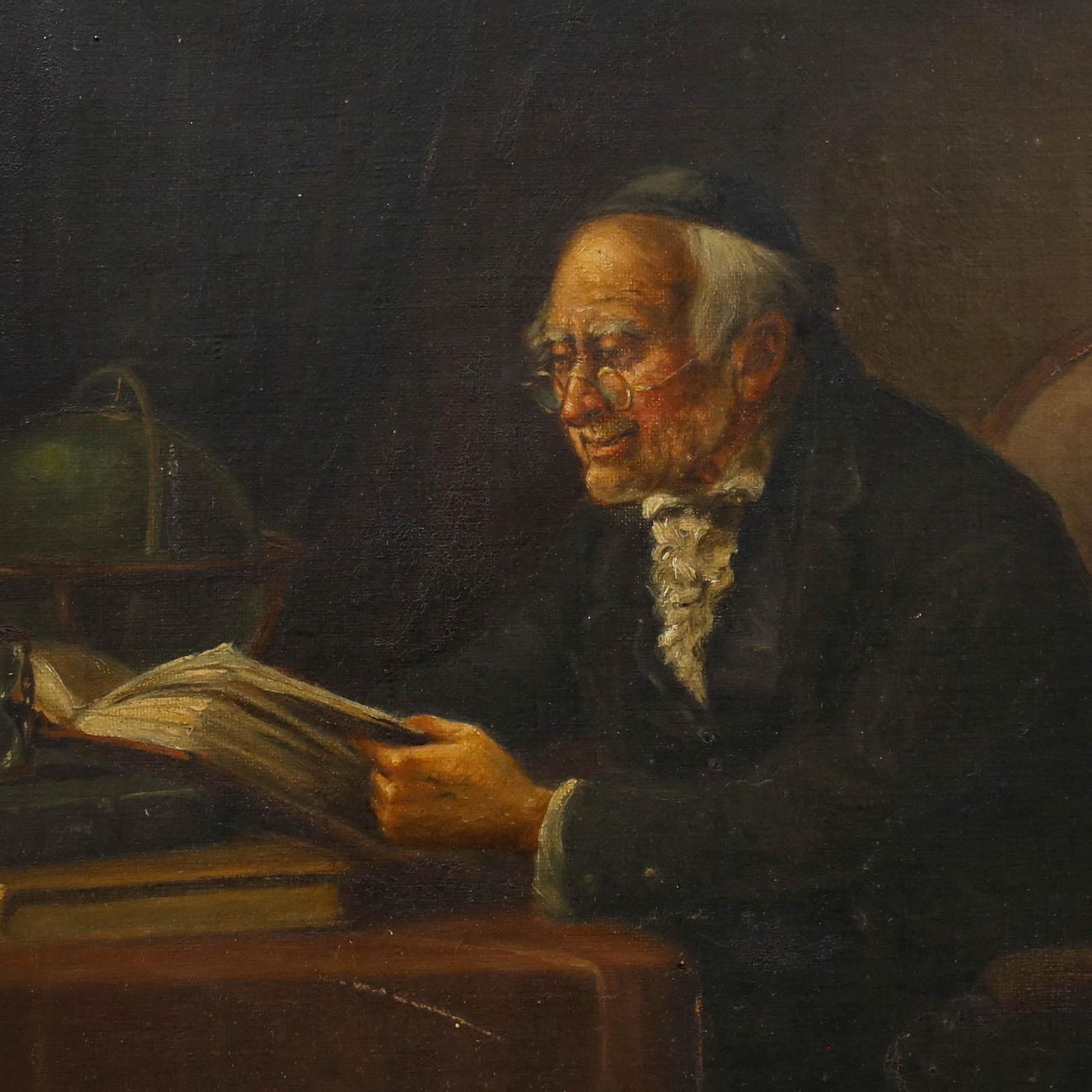 Alex Austin   Early 20th Century Oil, Scholar At His Desk photo Art