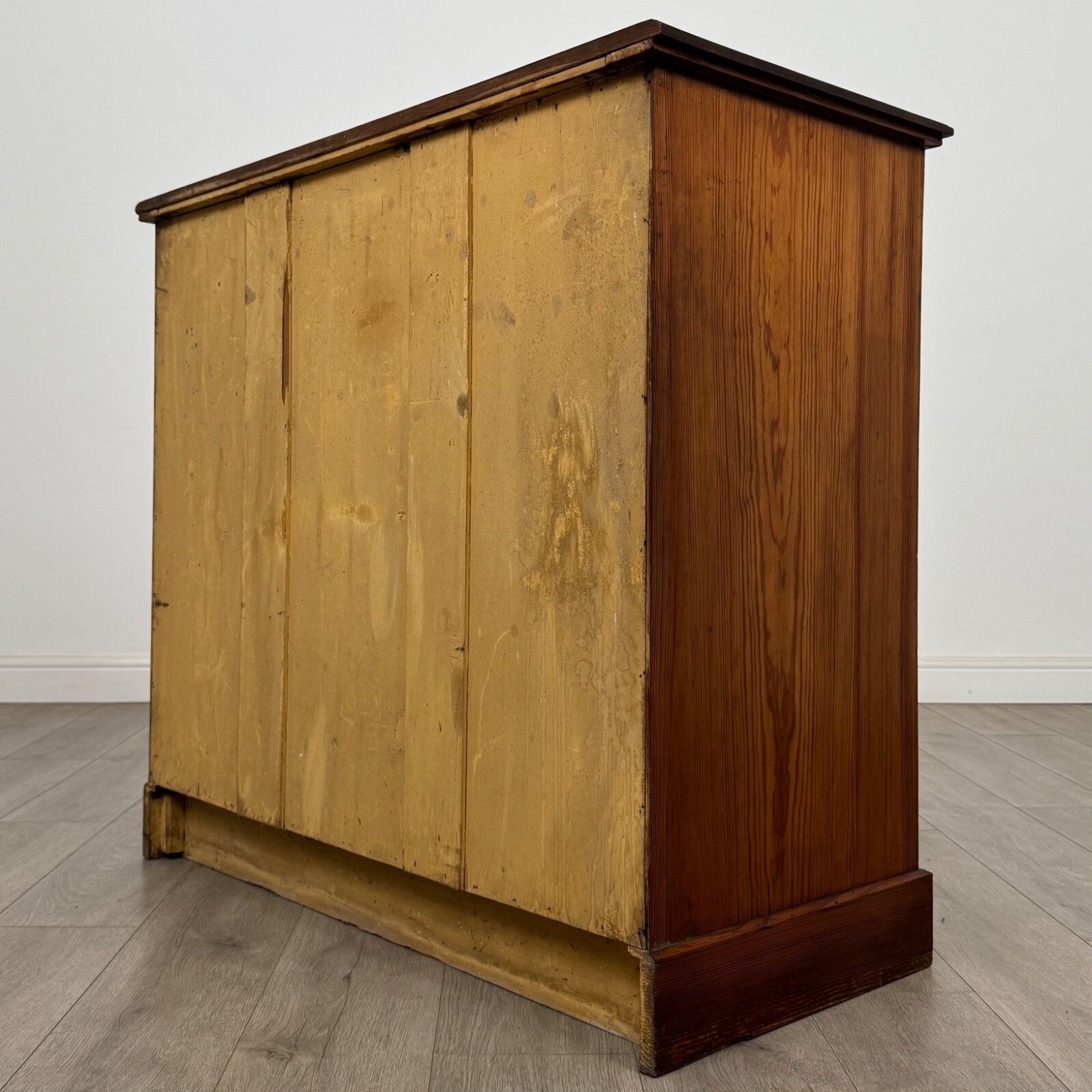 Antique 19th Century Figured Pitch Pine Chest Of Drawers ( Af 5401 ) photo vinterior