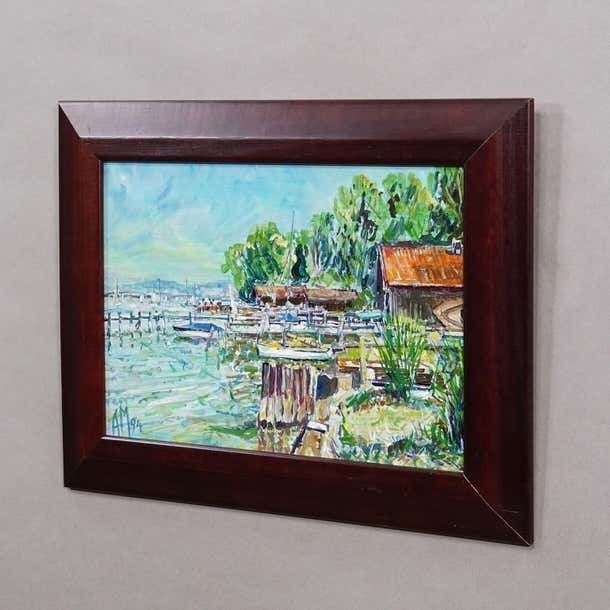 Fraueninsel, Eastern Shore – Oil Painting By Alexander Michael, 1994 photo Art