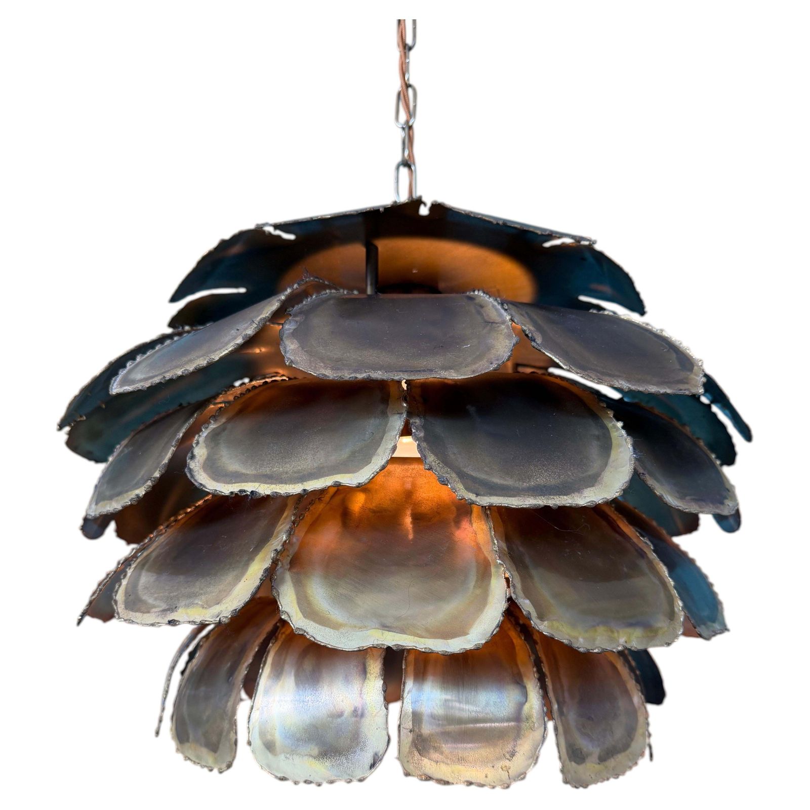 Mid Century Modern Brutalist Artichoke Pendent By Sven åge Holm Sørensen
