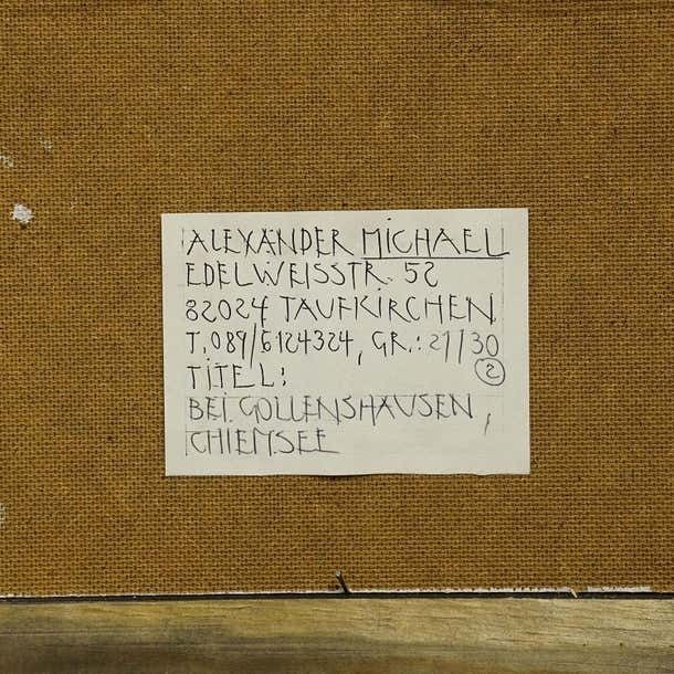 Gollenshausen, Chiemsee – Olieverfschilderij Van Alexander Michael, 1994 photo vintage